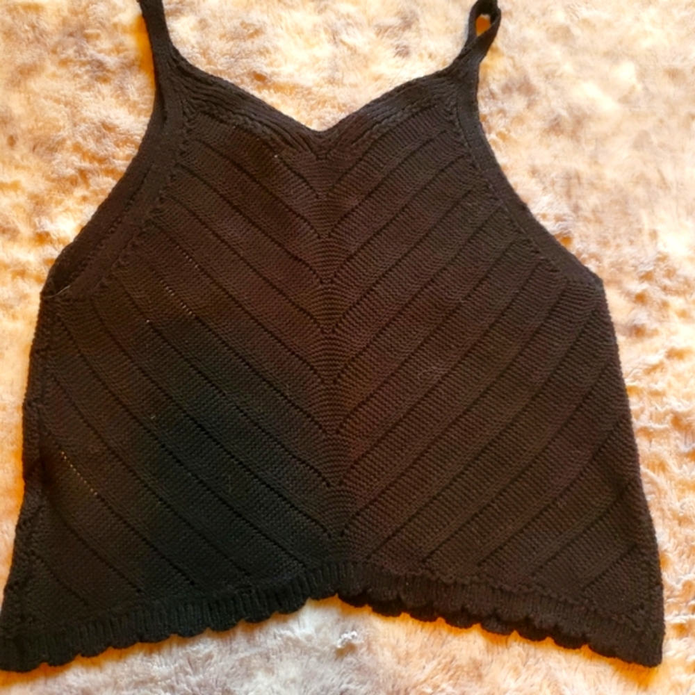Black knit Miou Muse tank size small